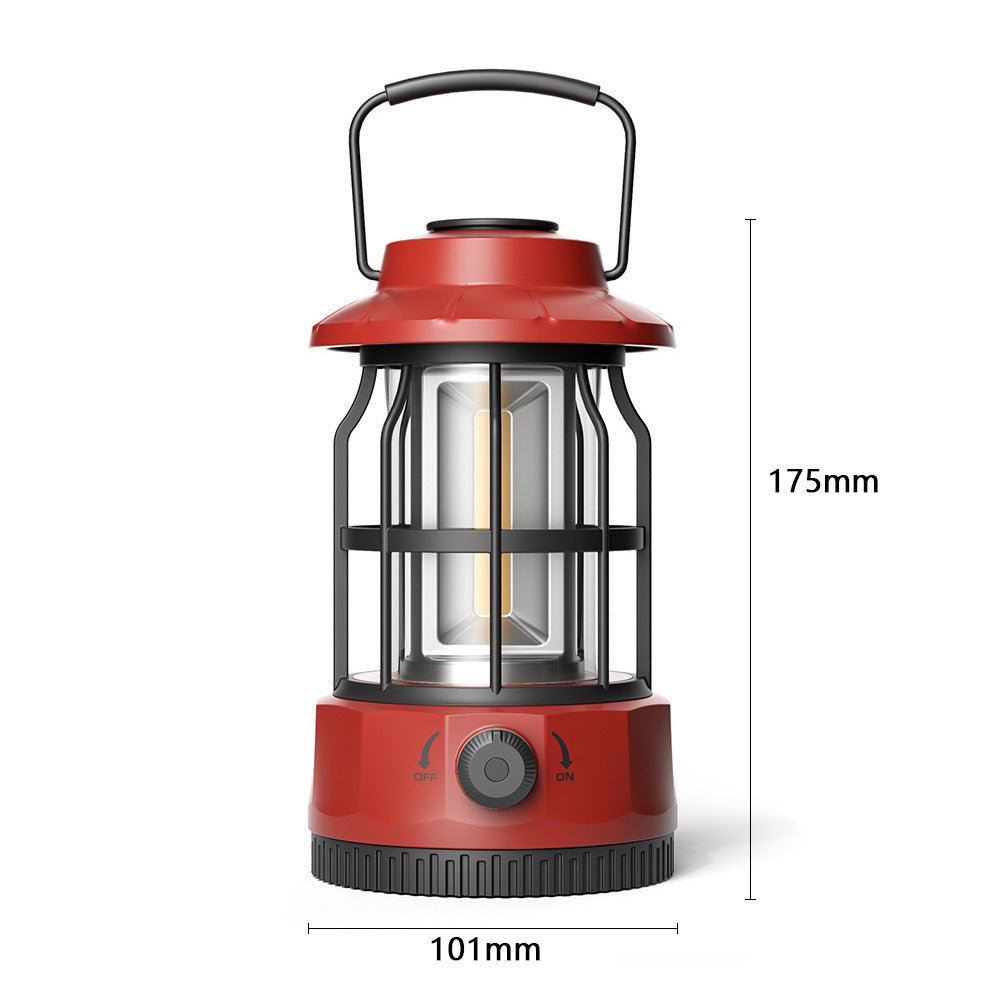 Retro COB Camping Lantern Portable Tent Light