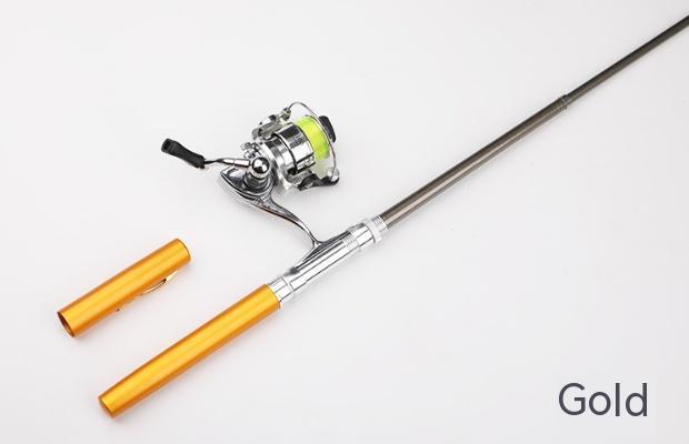 Mini Pen Fishing Rod With Metal Spinning Reel