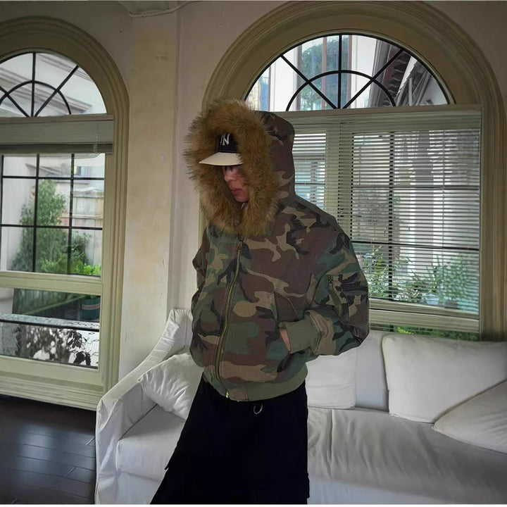 Men’s Double-Sided Camouflage Cotton Jacket