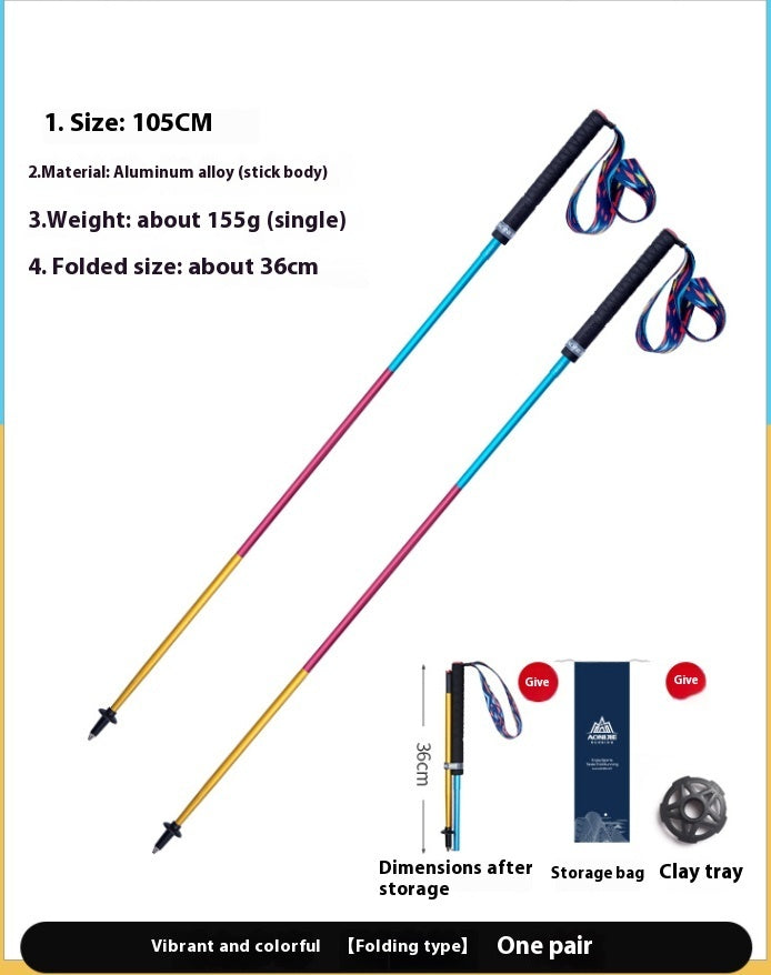 Foldable Carbon Fiber Trekking Pole Off-Road Cane