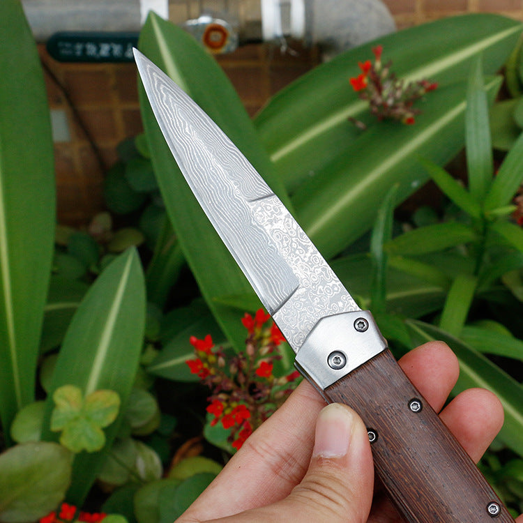 VG10 Damascus Steel Folding Pocket Knife Wenge Handle