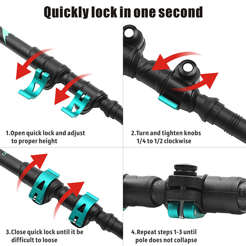 External Lock Straight Handle Trekking Pole Sports Travel