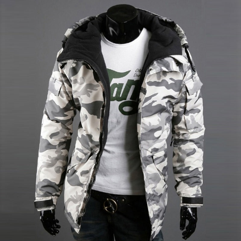 British Camouflage Hooded Jacket Trendy Men's Outerwear