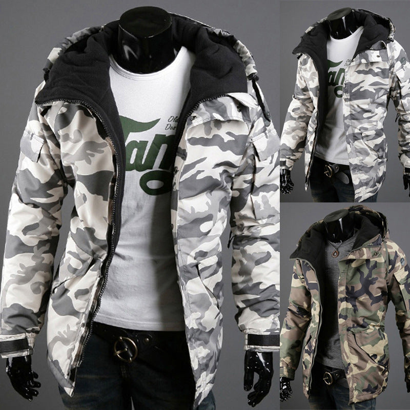 British Camouflage Hooded Jacket Trendy Men's Outerwear