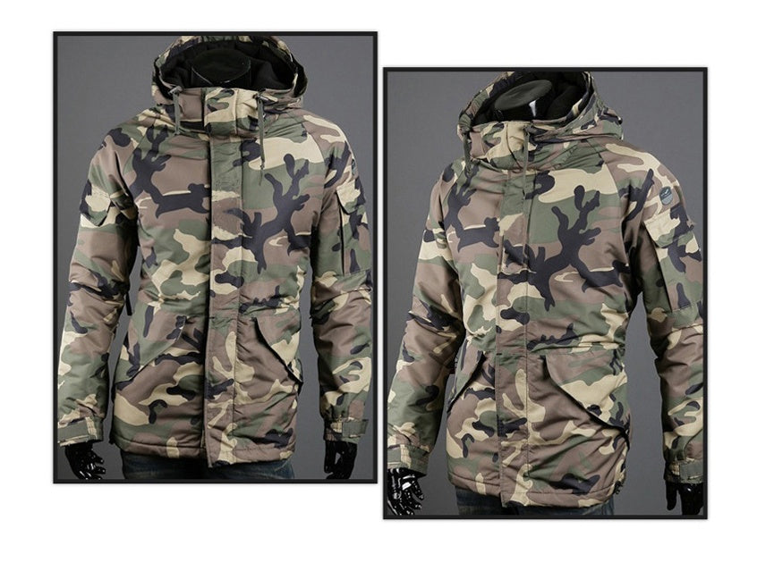 British Camouflage Hooded Jacket Trendy Men's Outerwear