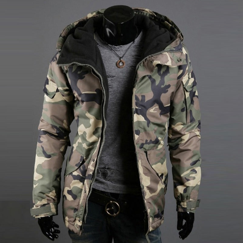 British Camouflage Hooded Jacket Trendy Men's Outerwear