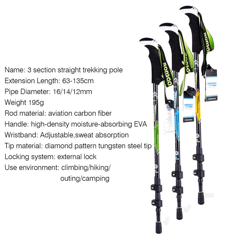 Telescopic Folding Carbon Fiber Trekking Pole