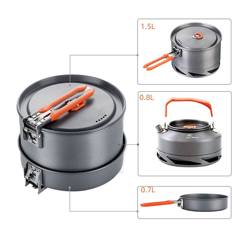 Portable Outdoor Camping Cookware Picnic Heat Set