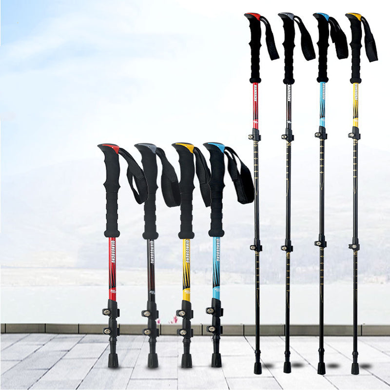 Telescopic Trekking Pole Outer Lock Straight Handle