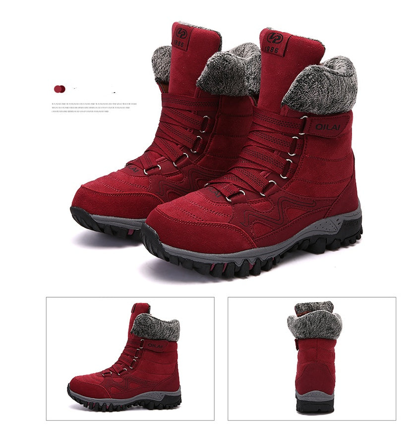 Women’s Winter Snow Ski Hiking Boots Warm Velvet Cotton
