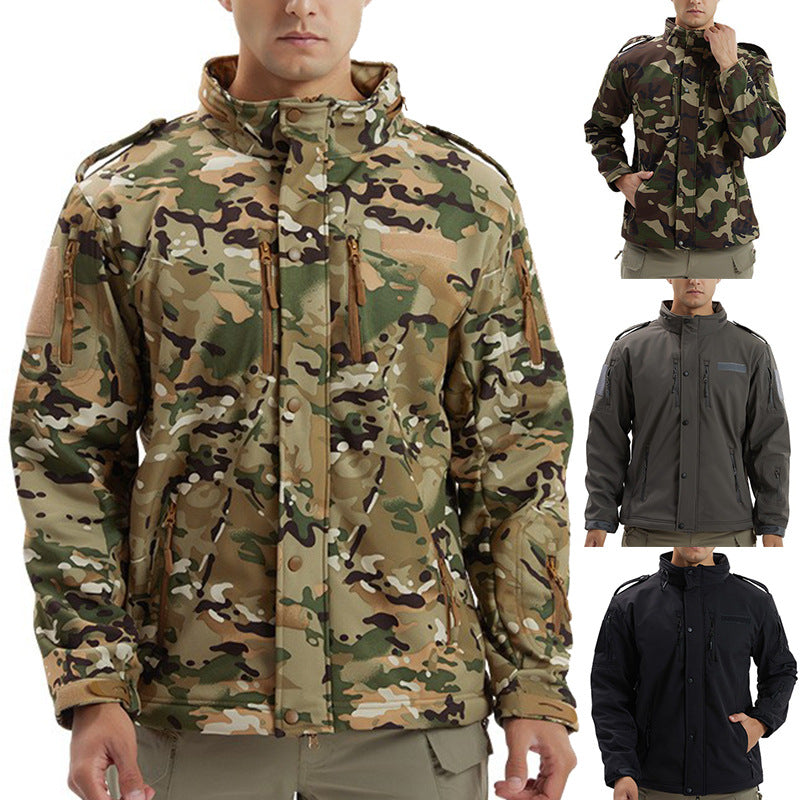 Men’s Camouflage Waterproof Fleece Soft Shell Jacket