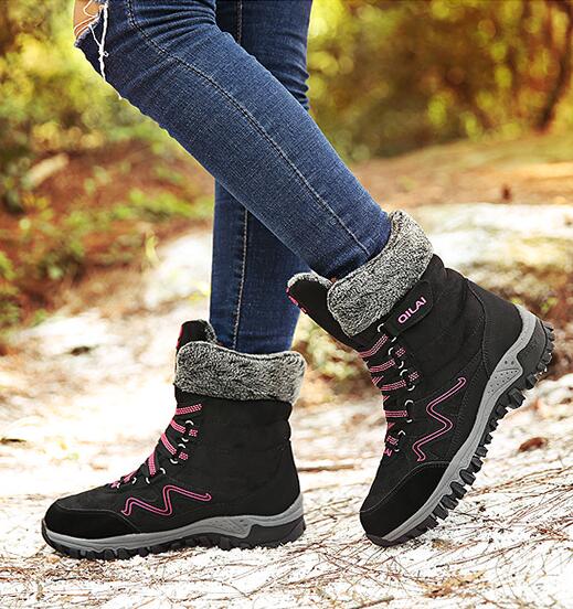Women’s Winter Snow Ski Hiking Boots Warm Velvet Cotton