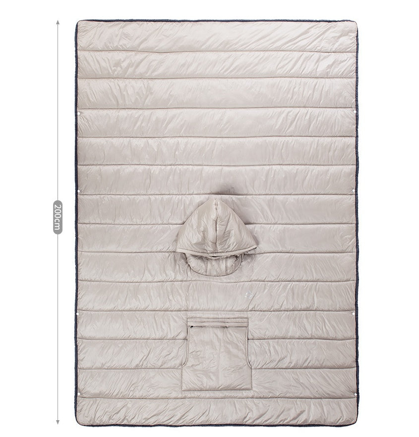 Portable Warm Camping Quilt Wearable Sleeping Bag Cloak