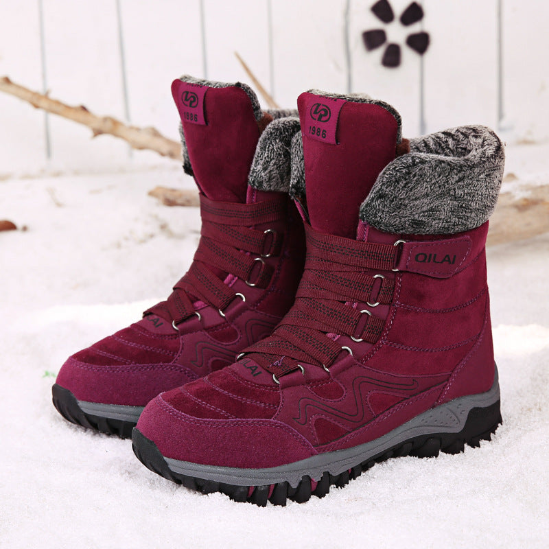 Women’s Winter Snow Ski Hiking Boots Warm Velvet Cotton