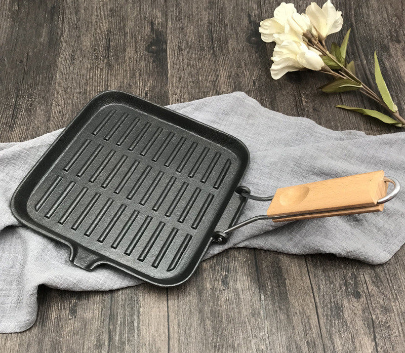 Cast Iron Folding Camping Steak Skillet Pan