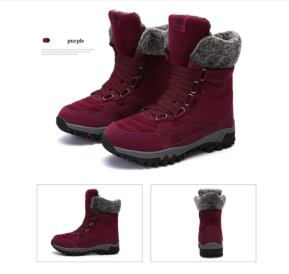 Women’s Winter Snow Ski Hiking Boots Warm Velvet Cotton