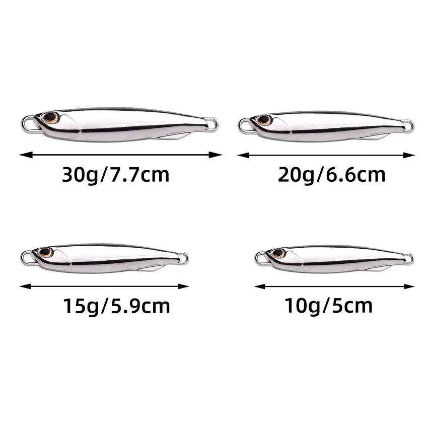 15G Silver Metal Jig Sea Fishing Lure Saltwater Bass Tackle