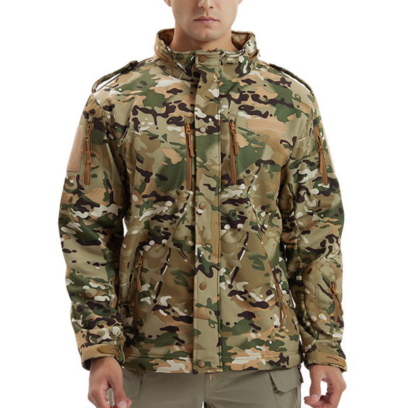 Men’s Camouflage Waterproof Fleece Soft Shell Jacket