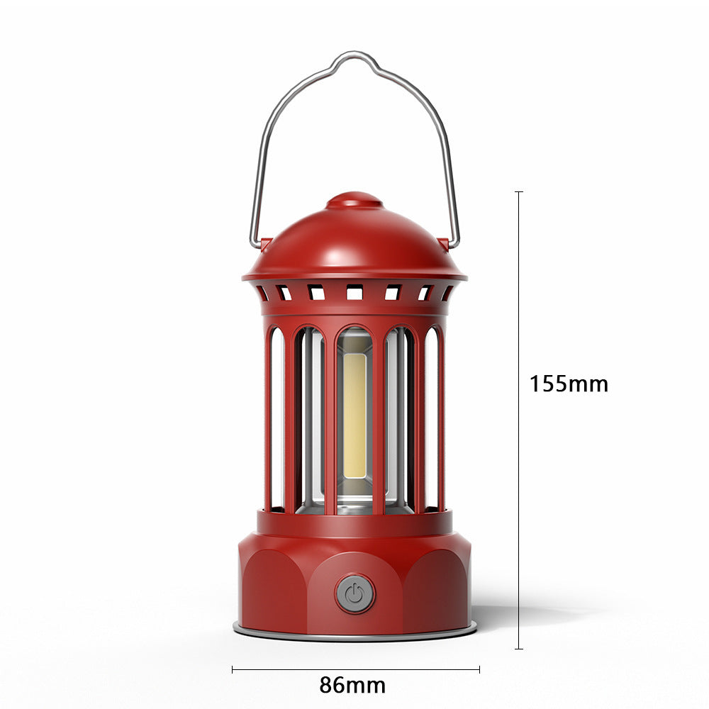 Retro COB Camping Lantern Portable Tent Light