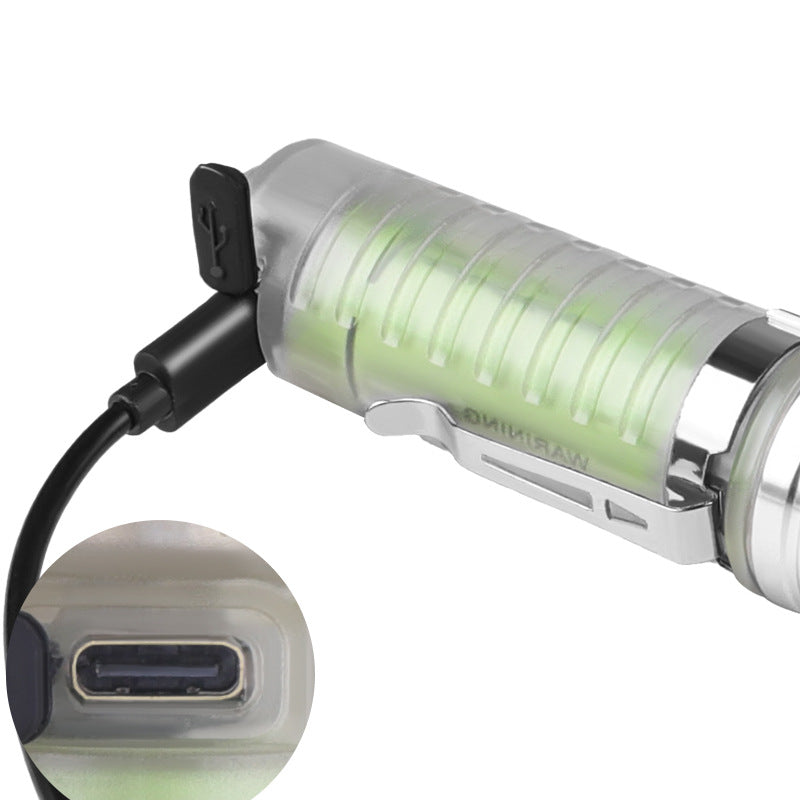 Rechargeable UV Laser Flashlight Waterproof Camping Pocket LED Lamp