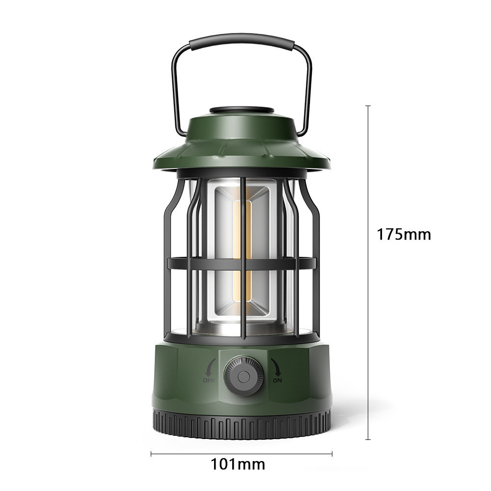 Retro COB Camping Lantern Portable Tent Light