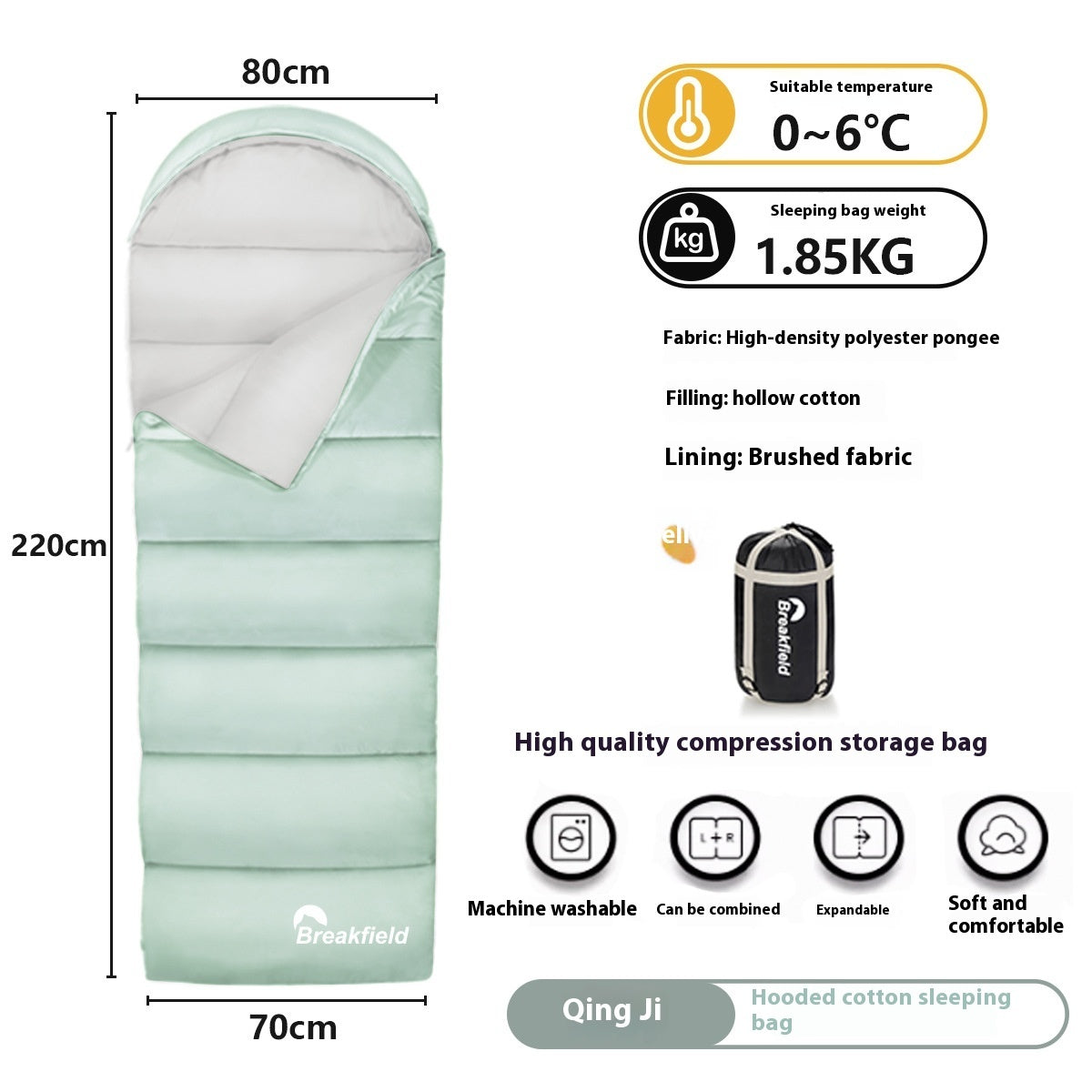 Four Seasons Waterproof Cotton Camping Sleeping Bag