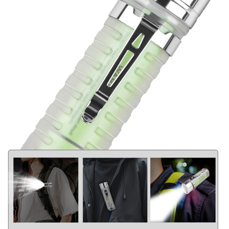 Rechargeable UV Laser Flashlight Waterproof Camping Pocket LED Lamp