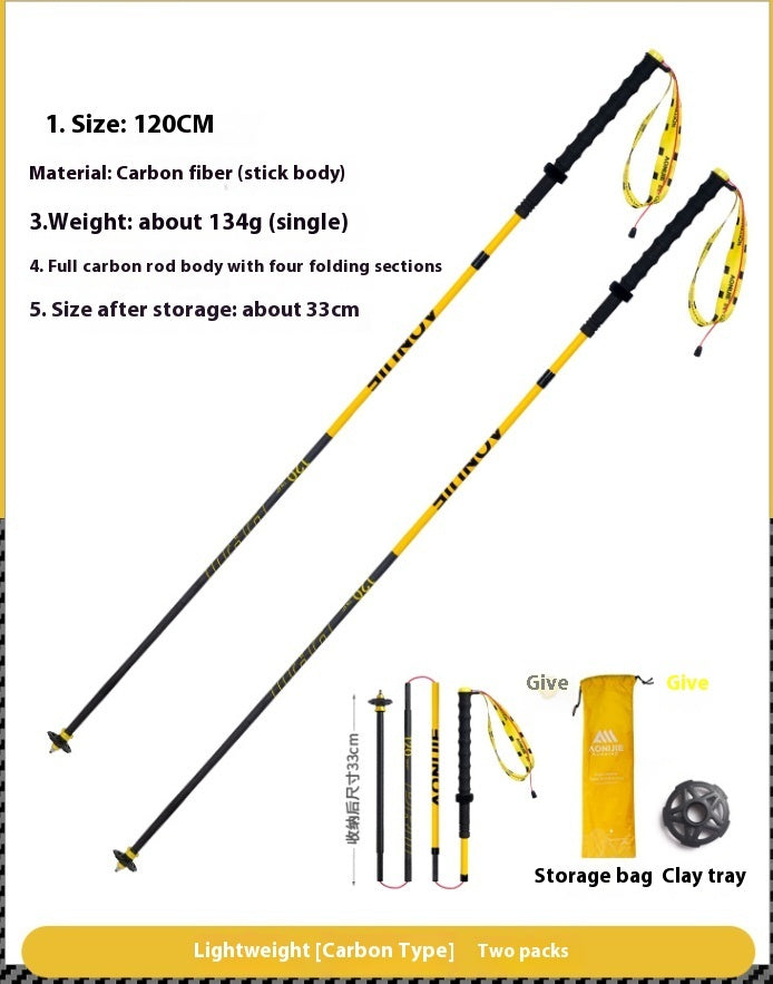 Foldable Carbon Fiber Trekking Pole Off-Road Cane