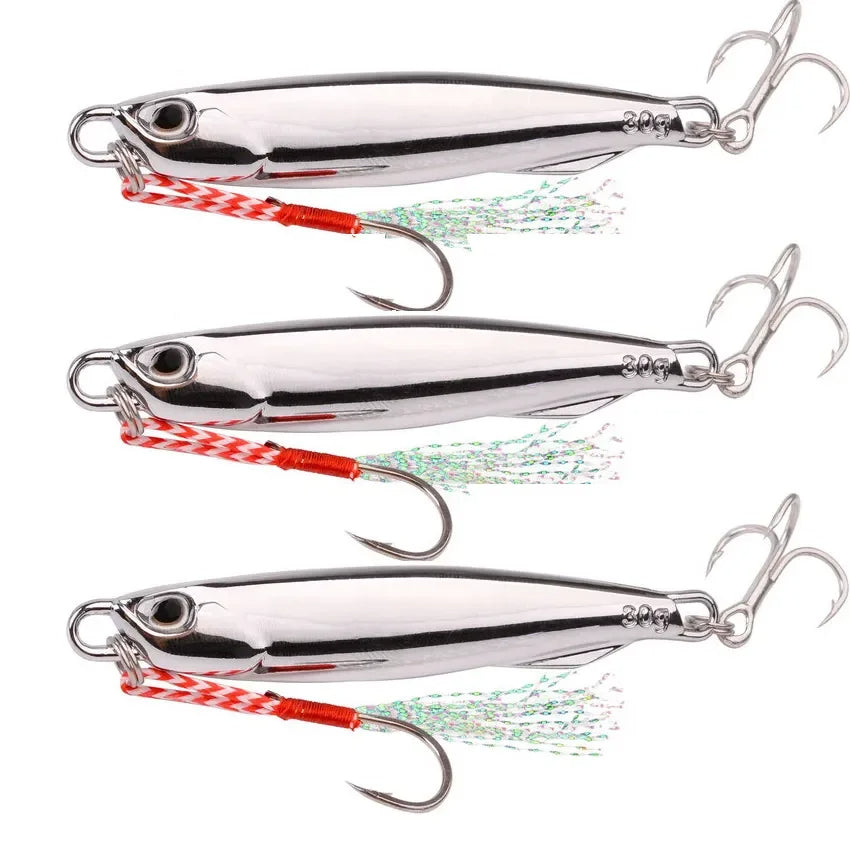 15G Silver Metal Jig Sea Fishing Lure Saltwater Bass Tackle