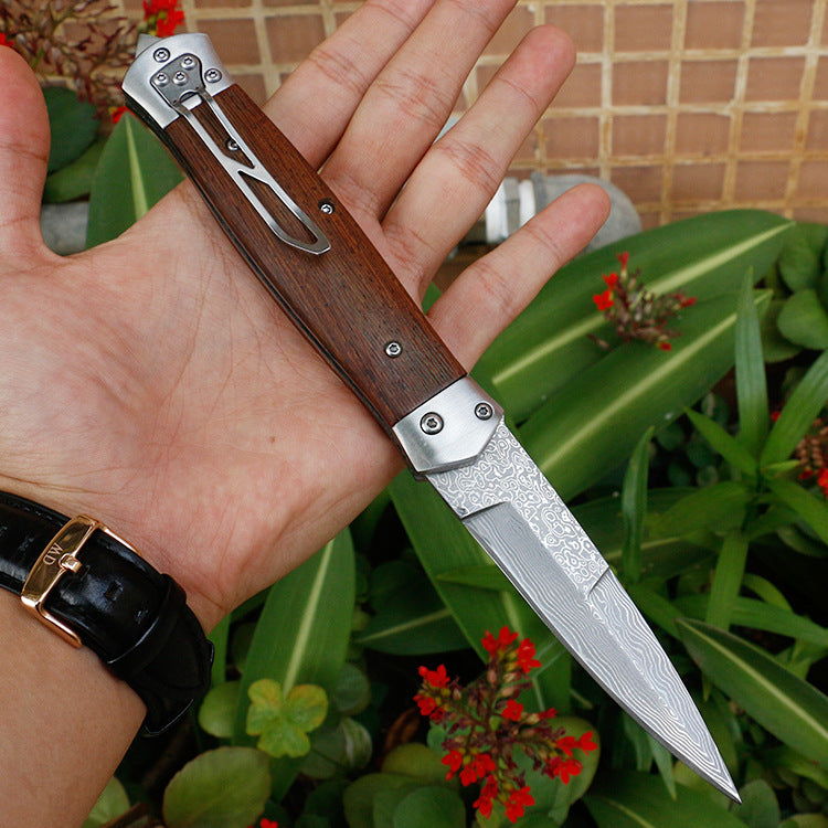 VG10 Damascus Steel Folding Pocket Knife Wenge Handle