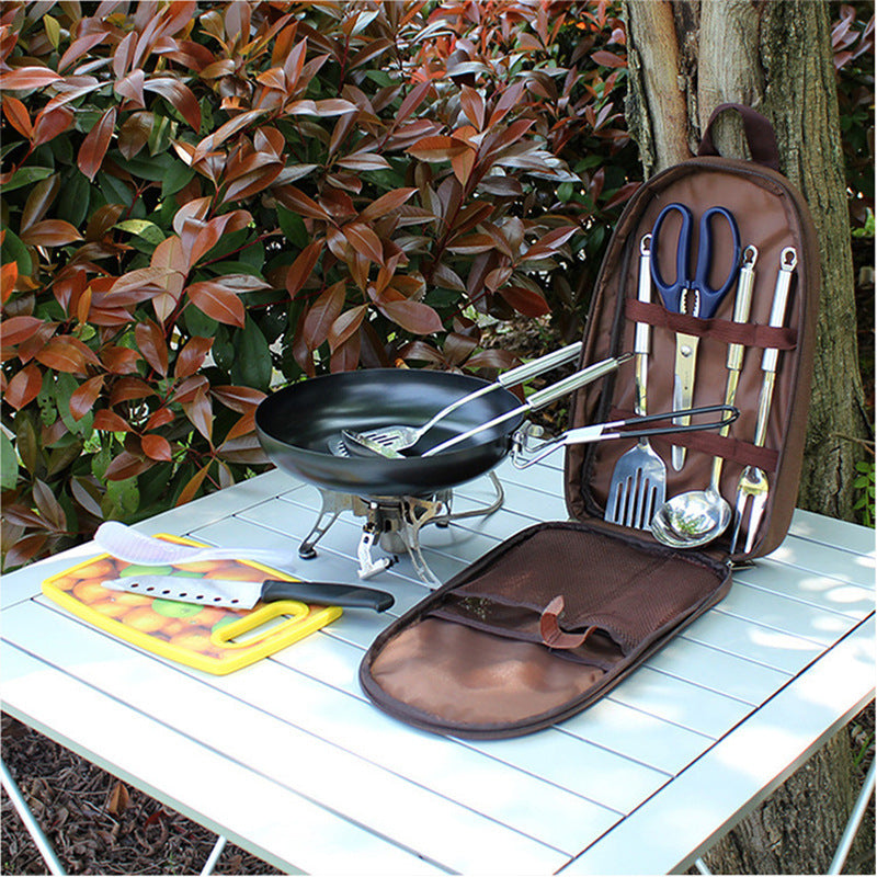 Outdoor BBQ Chopping Board Knife Set Camping Cookware