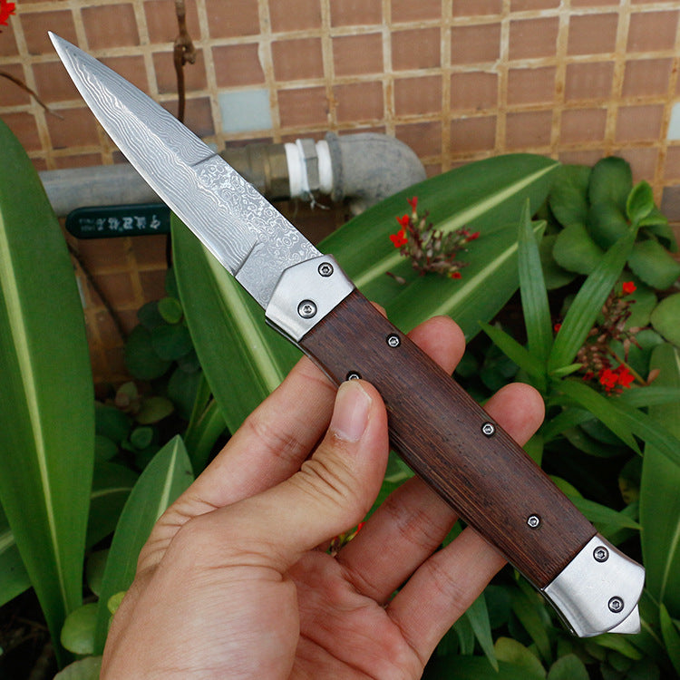 VG10 Damascus Steel Folding Pocket Knife Wenge Handle