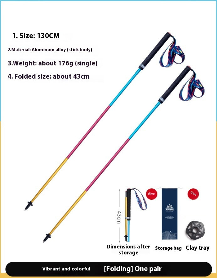 Foldable Carbon Fiber Trekking Pole Off-Road Cane