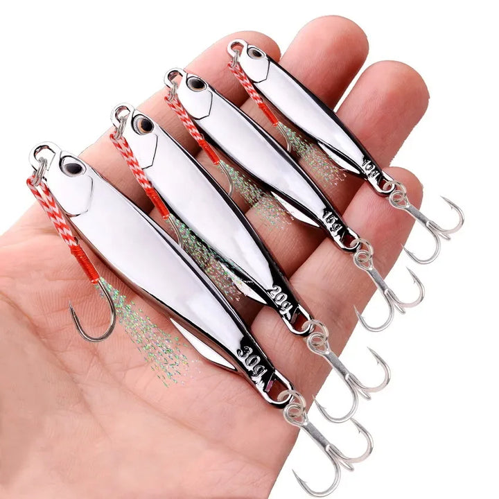15G Silver Metal Jig Sea Fishing Lure Saltwater Bass Tackle