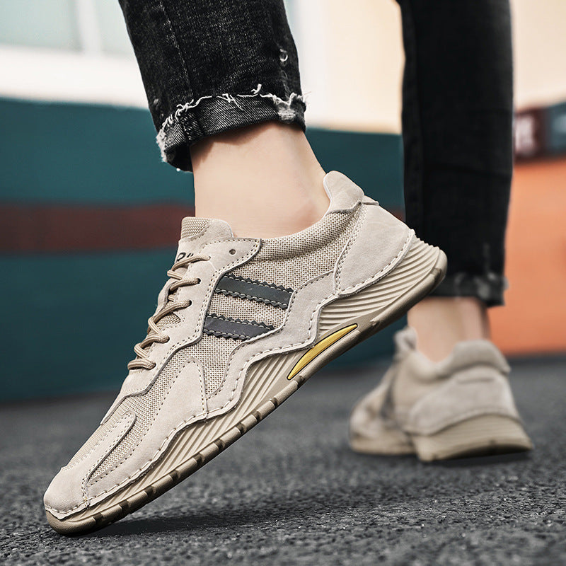 Men’s Low Top Lace-Up Hiking Boots Platform Shoes