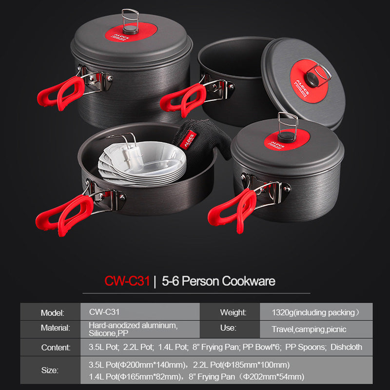 Portable Outdoor Cookware Pot Set