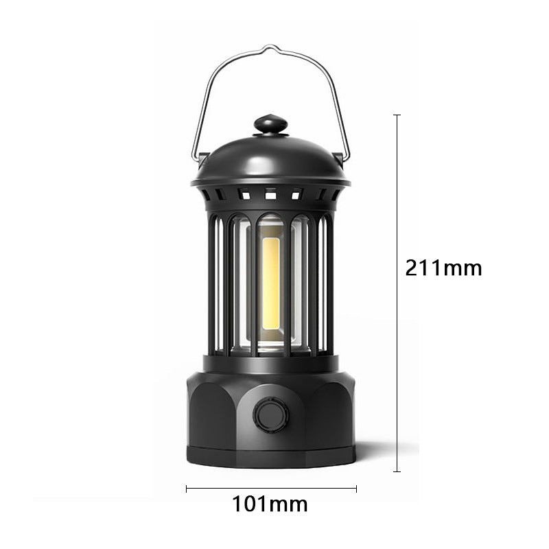 Retro COB Camping Lantern Portable Tent Light