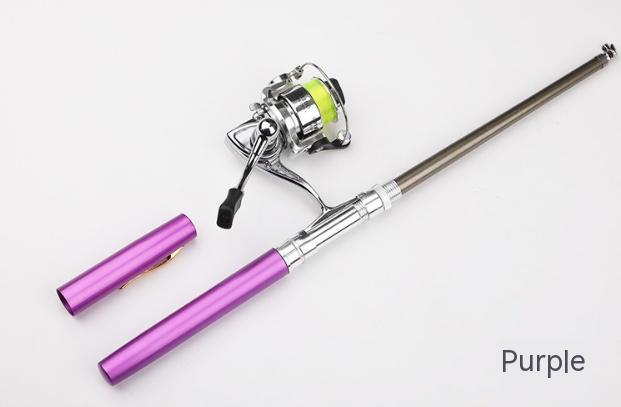 Mini Pen Fishing Rod With Metal Spinning Reel