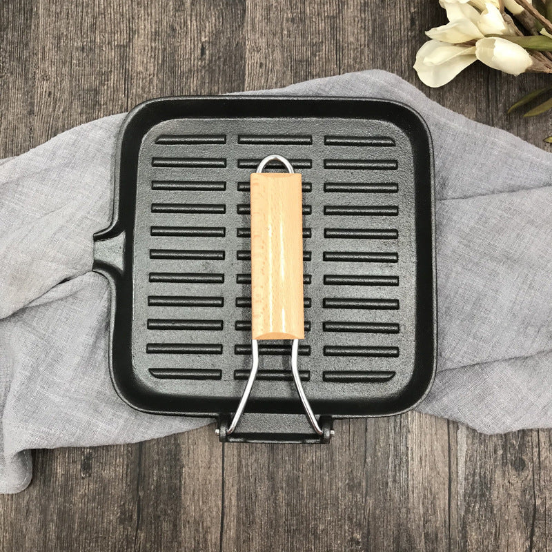 Cast Iron Folding Camping Steak Skillet Pan