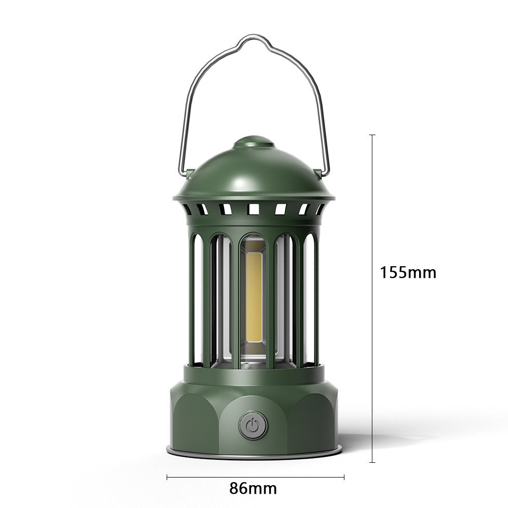 Retro COB Camping Lantern Portable Tent Light