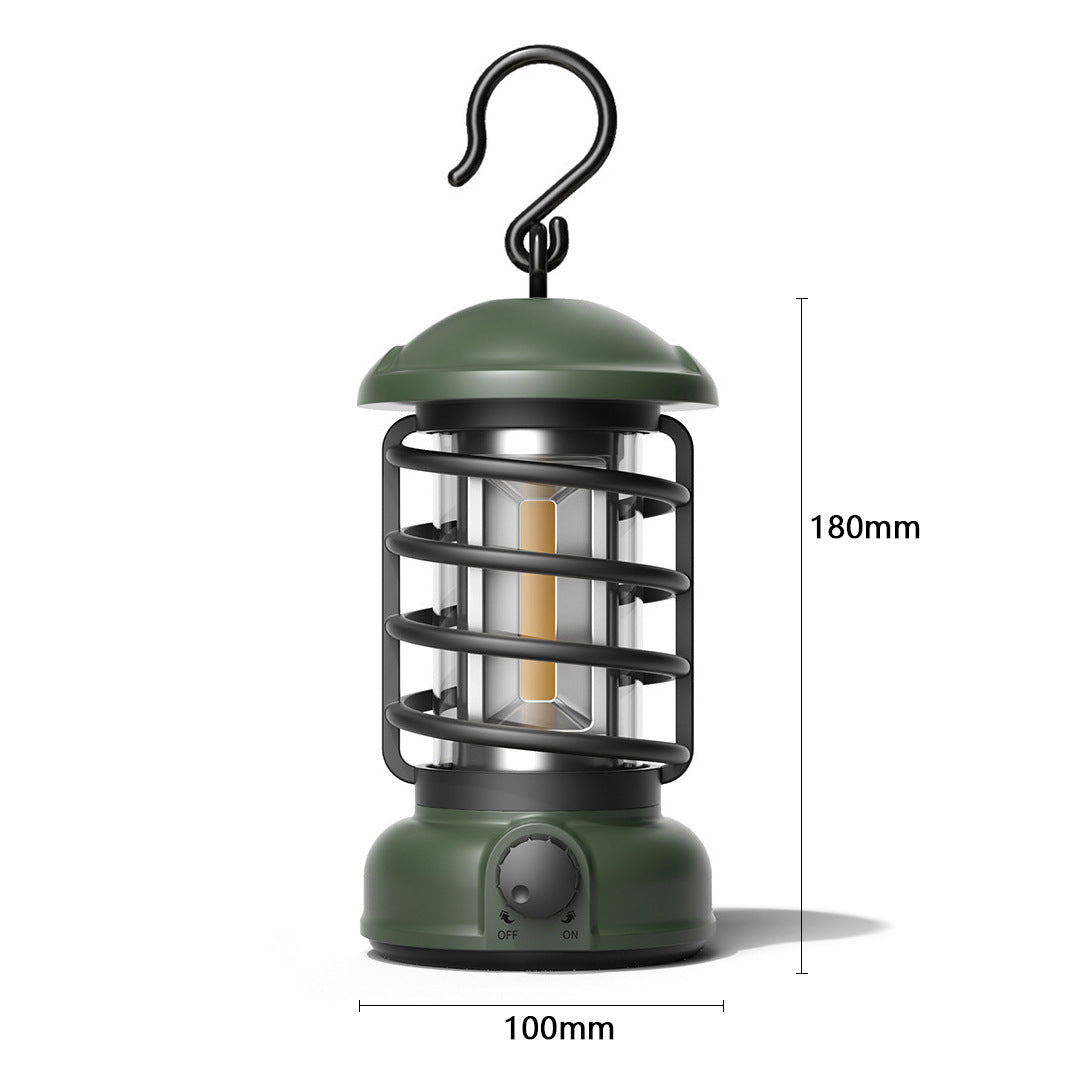 Retro COB Camping Lantern Portable Tent Light