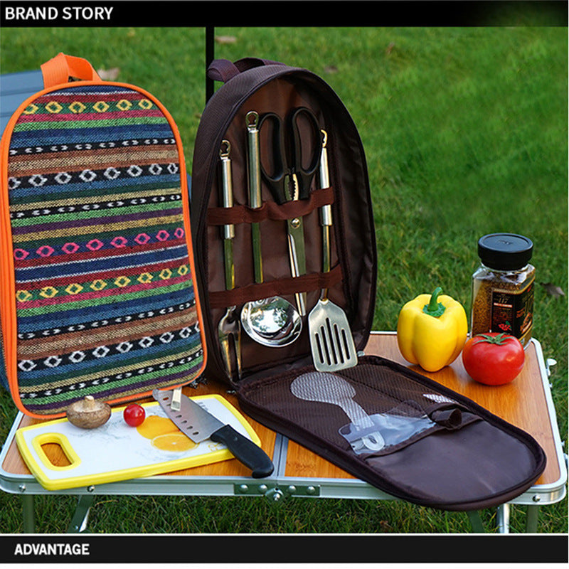 Outdoor BBQ Chopping Board Knife Set Camping Cookware