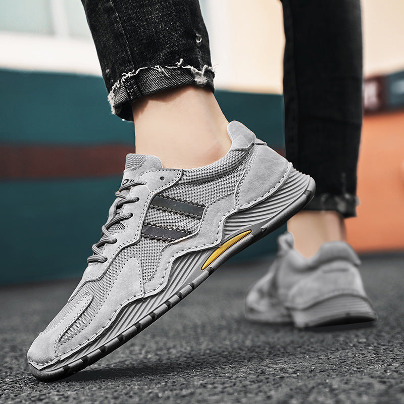 Men’s Low Top Lace-Up Hiking Boots Platform Shoes