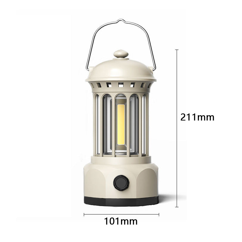 Retro COB Camping Lantern Portable Tent Light