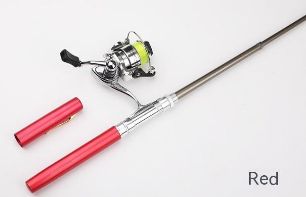 Mini Pen Fishing Rod With Metal Spinning Reel