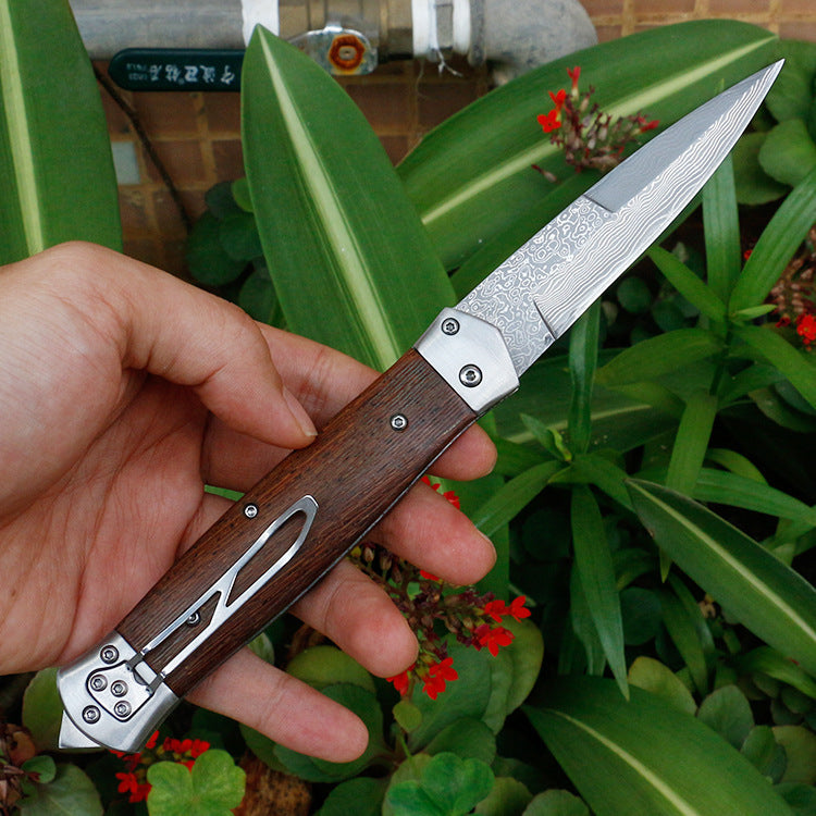 VG10 Damascus Steel Folding Pocket Knife Wenge Handle
