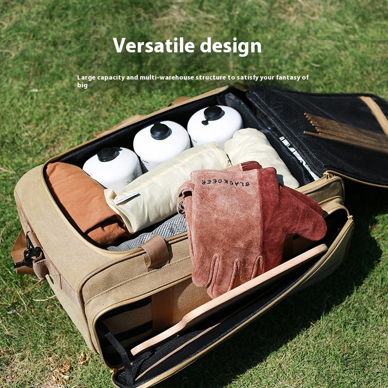 Outdoor Camping Cookware Set with Stove & Tableware Picnic Bag