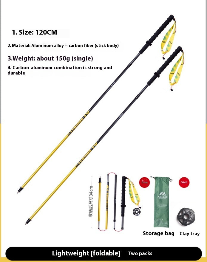 Foldable Carbon Fiber Trekking Pole Off-Road Cane