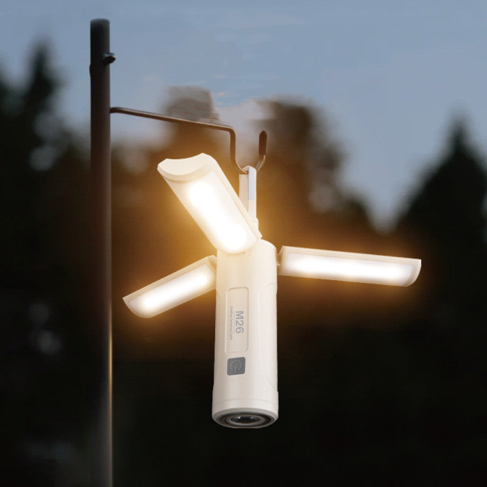 Type-C USB Rechargeable Folding LED Camping Lantern Emergency Flashlight