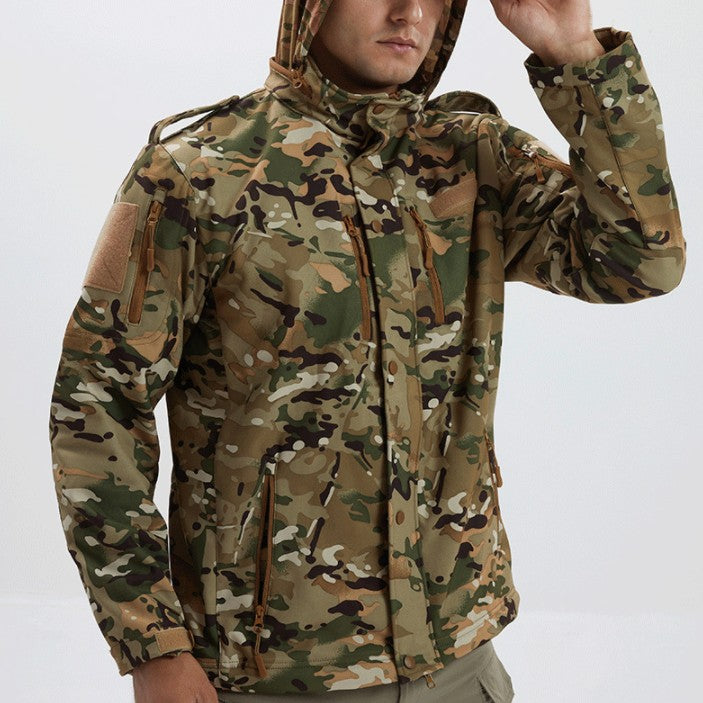 Men’s Camouflage Waterproof Fleece Soft Shell Jacket